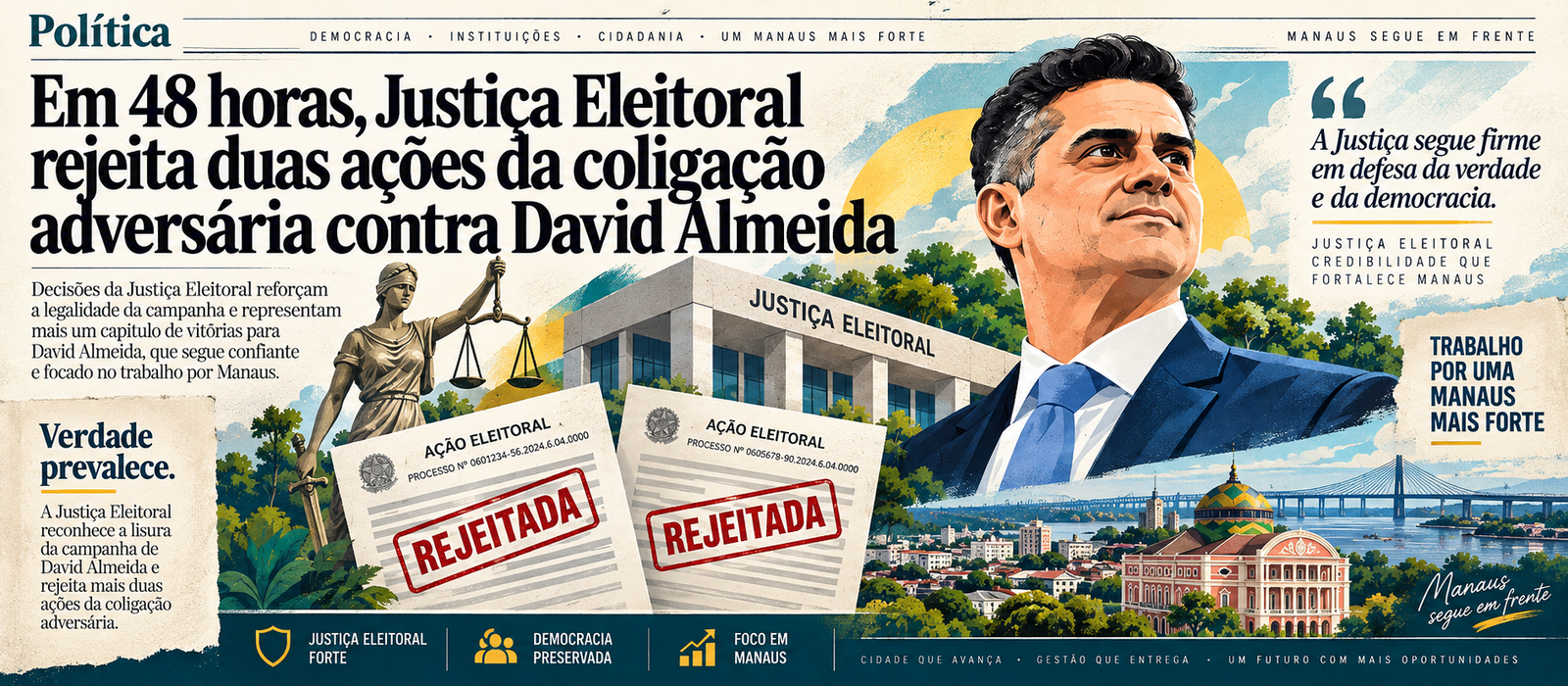 TRE-AM rejeita acusação sobre suposto uso irregular de IA em vídeo de David Almeida